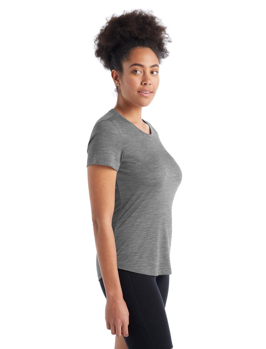 Metro Heather Women's Icebreaker Merino Sphere II Short Sleeve T Shirts | USA 1569UZGT